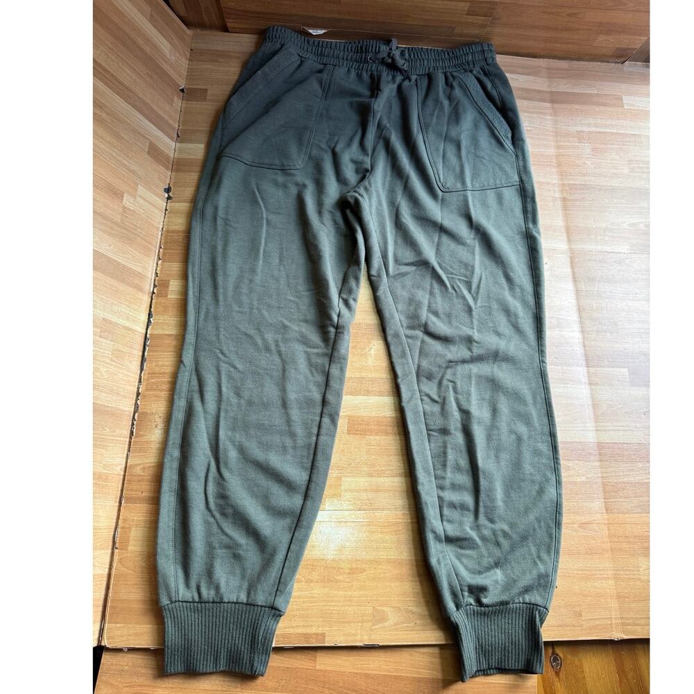 Splendid Patch Pocket Joggers Sweatpants Olive Green Gray Size Large